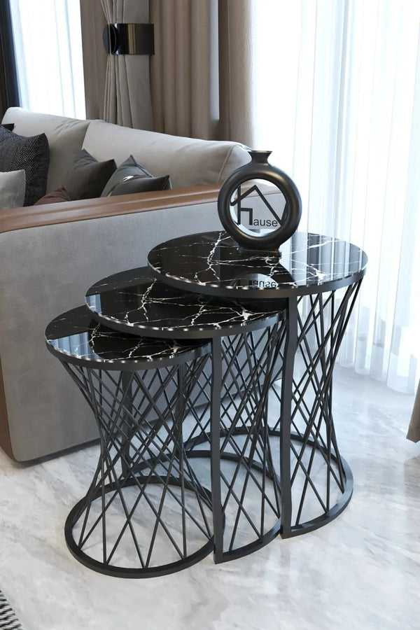 Luanda Round Nest Of Tables Set - 3 Pieces Nesting Table