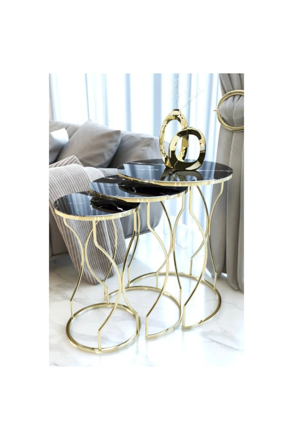 Glasgow Round Nest Of Tables Set - 3 Pieces Nesting Table