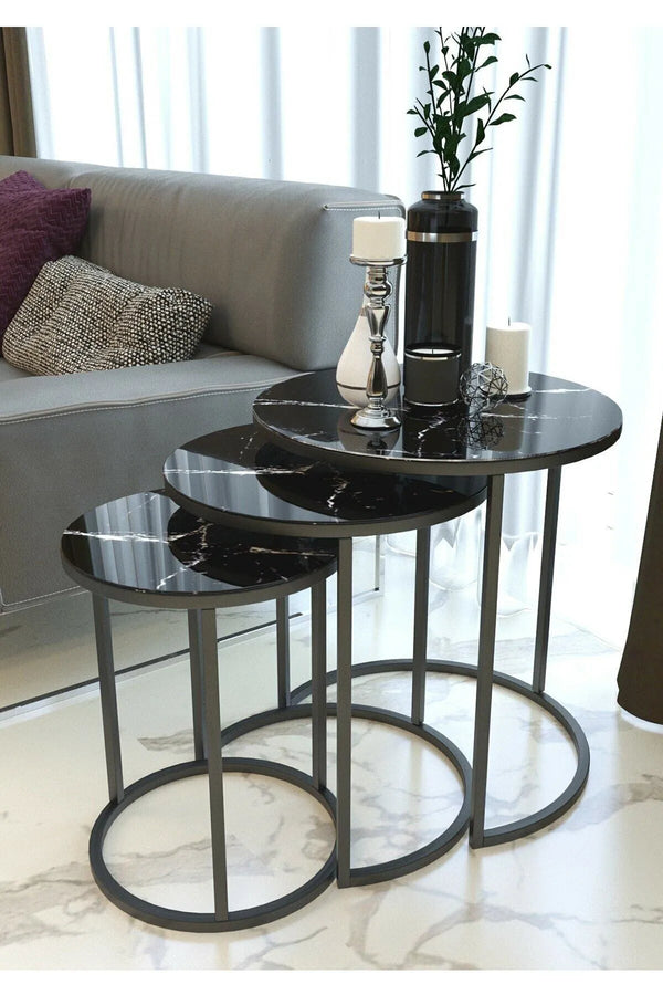 Austin Round Nest Of Tables Set - 3 Pieces Nesting Table