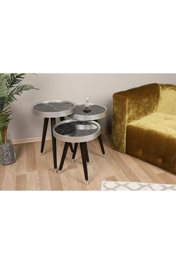 Praga Round Nest Of Tables Set - 3 Pieces Nesting Tables