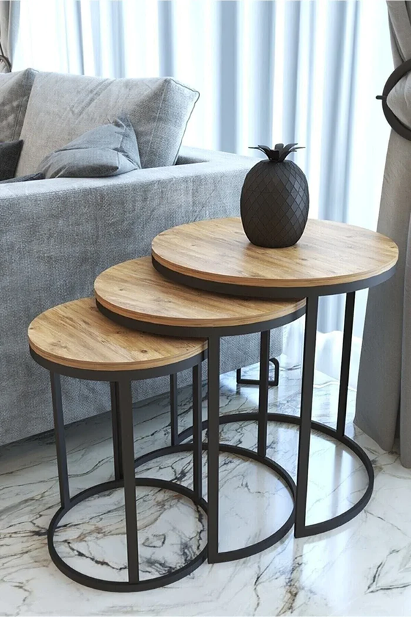 Dorlion Round Nest Of Tables Set - 3 Pieces Nesting Table