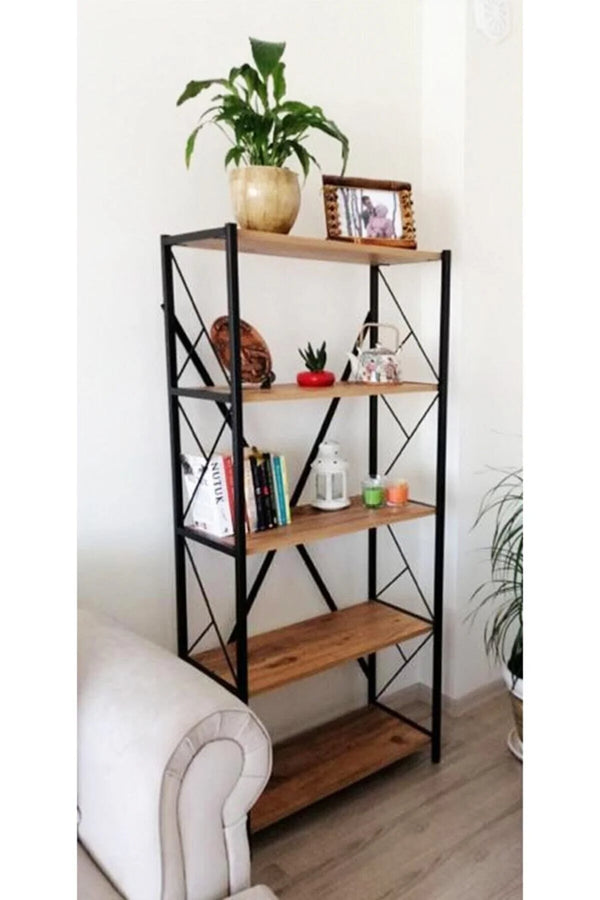 Atlantic 5 Shelves Bookcase - Standing Book Shelves