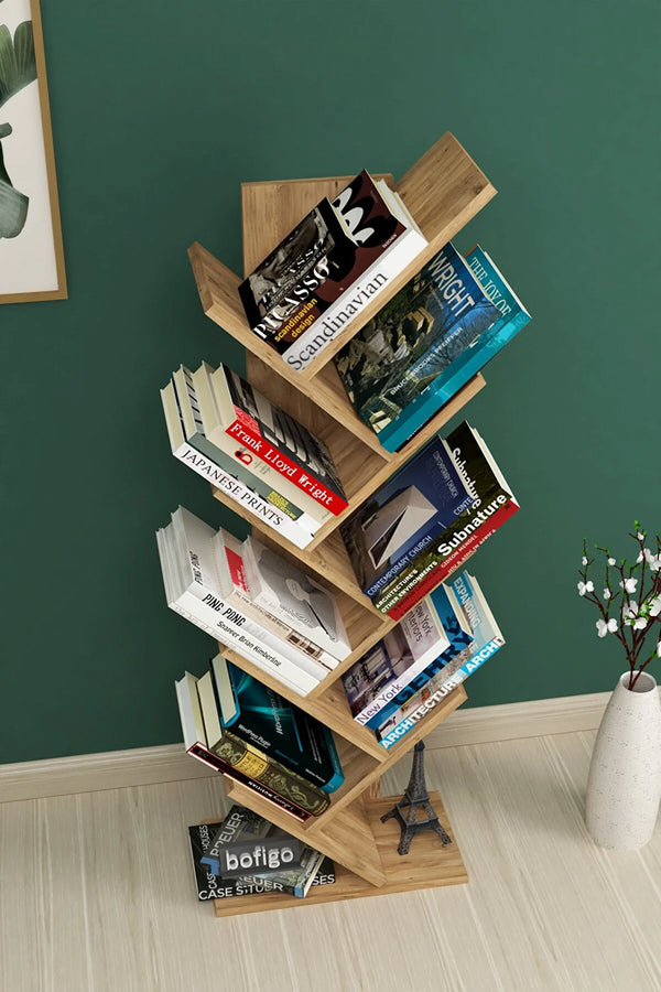 Figgo Tree Style Bookcase - 8 Standing Shelves